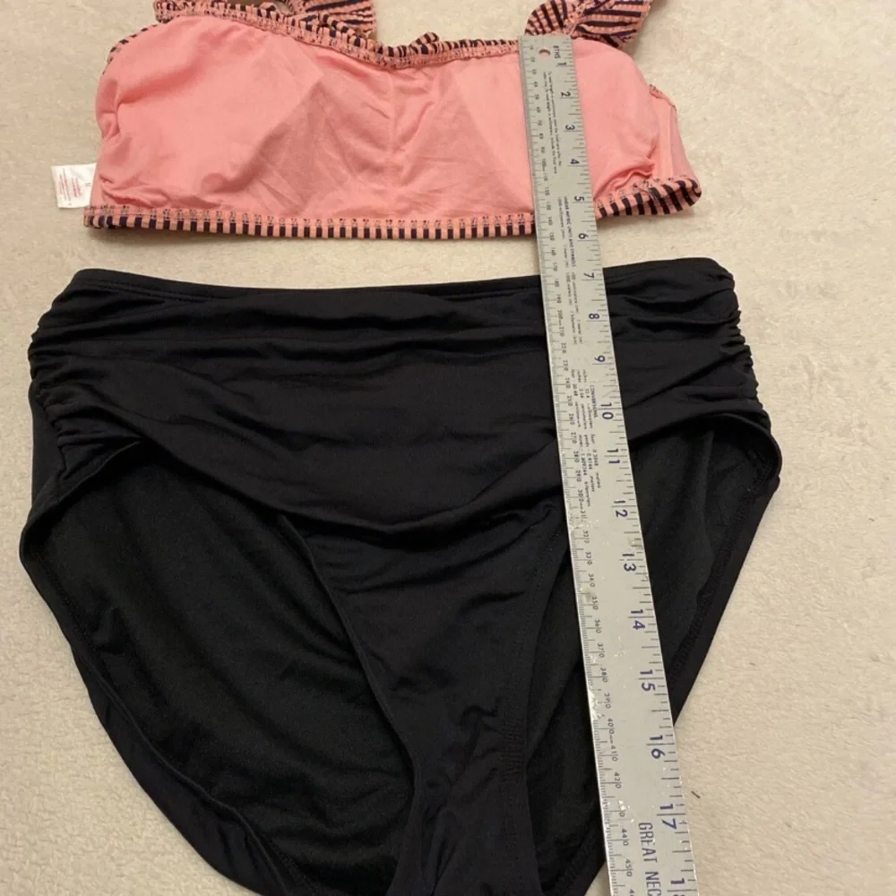 Xhilaration Pink and Black Striped Bikini